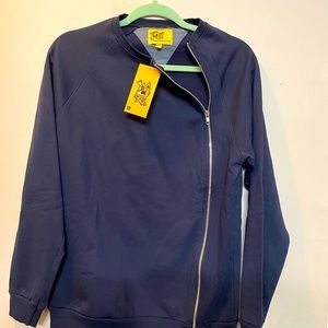 Men Crew Neck Sweatshirt With Zip Accent